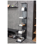 Βιβλιοθήκη Mini Tars Pakoworld  Ανθρακί-Μαύρο 50x22x150εκ