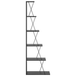 Βιβλιοθήκη Mini Tars Pakoworld  Ανθρακί-Μαύρο 50x22x150εκ