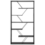Βιβλιοθήκη Tars Pakoworld Ανθρακί-Μαύρο 84x24x157εκ
