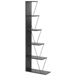 Βιβλιοθήκη Mini Tars Pakoworld Ανθρακί-Μαύρο 130x22x146εκ