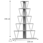 Βιβλιοθήκη Mini Tars Pakoworld Ανθρακί-Μαύρο 130x22x146εκ