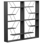 Βιβλιοθήκη Tars Pakoworld Ανθρακί-Μαύρο 168x24x157εκ