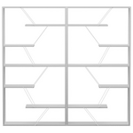 Βιβλιοθήκη Tars Pakoworld Γκρι-Λευκό 168x24x157εκ