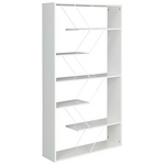 Βιβλιοθήκη Tars Pakoworld Γκρι-Λευκό 168x24x157εκ