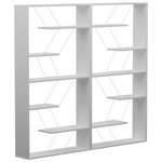 Βιβλιοθήκη Tars Pakoworld Γκρι-Λευκό 168x24x157εκ