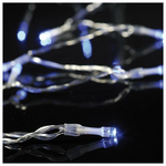 Σειρα Μπαταριας, 20 led 5mm, Προεκταση Παροχης 50cm, Διαφανο Καλωδιο, Μπλε Led, ανα 10cm, Ip20