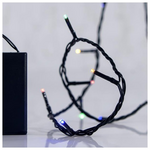 Σειρα Μπαταριας, 20 led 4mm, 8 Προγραμματα, Προεκταση Παροχης 50cm, Χρονοδιακοπτης, Πρασινο Καλωδιο, Χρωματιστο Led,ανα 10cm,ip44