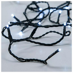 Σειρα Μπαταριας, 50 led 5mm, Προεκταση Παροχης 50cm, Πρασινο Καλωδιο, Λευκο Led, ανα 10cm, Ip20