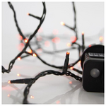 Σειρα, 100 led 3mm, 31v, 8 Προγραμματα,μετασχηματιστη με Μνημη, Προεκταση Παροχης 300cm, Πρασινο Καλωδιο,κοκκινο Led,ανα 5cm,ιρ44