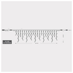 Βροχη, 100 led 3mm, 31v, Επεκταση εωσ 3, με Μετασχηματιστη, Προεκταση Παροχης 300cm, Διαφανο Καλωδιο, Λευκο Led, 180x60cm (3/7/4/6), Ιρ44
