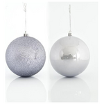 Μπαλα Πλαστικη,  Γκρι, σετ 6τμχ, (2 Περλε, 4 Glitter), 10cm
