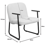 Καρέκλα Επισκέπτη Vindor Pakoworld Ύφασμα σε Κρεμ Απόχρωση με Μαύρο Μεταλλικό Πόδι 65x68.5x79.5εκ