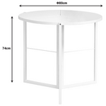 Τραπέζι Talen Pakoworld σε Λευκή Απόχρωση Φ80x74εκ