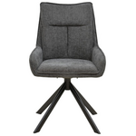 Πολυθρόνα Konelian Pakoworld Ανθρακί Ύφασμα με Πόδι Μετάλλου σε Μαύρη Απόχρωση 54x63x88εκ