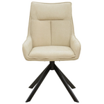 Πολυθρόνα Konelian Pakoworld Περιστρεφόμενη Μπεζ Ύφασμα με Πόδι Μετάλλου σε Μαύρη Απόχρωση 54x63x88εκ