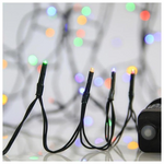 Σειρα, 1300 led 3mm, 31v, 8 Προγραμματα, με Μετασχηματιστη, Προεκταση Παροχης 300cm, Πρασινο Καλωδιο, Χρωματιστο Led,ανα 5cm,ιρ44
