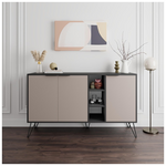Μπουφές Clara Pakoworld σε Μόκα-Ανθρακί Απόχρωση 142x35,6x83εκ