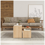 Τραπέζια Σαλονιού Kantar Pakoworld σετ 3τεμ σε Φυσική Απόχρωση 65x30x39εκ