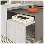 Τραπέζια Σαλονιού Kantar Pakoworld σετ 3τεμ σε Λευκό Antique - Μόκα Απόχρωση 65x30x39εκ