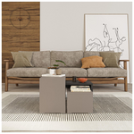 Τραπέζια Σαλονιού Kantar Pakoworld σετ 3τεμ σε Ανθρακί - Μόκα Απόχρωση 65x30x39εκ