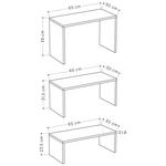 Τραπέζια Σαλονιού Kantar Pakoworld σετ 3τεμ σε Ανθρακί - Μόκα Απόχρωση 65x30x39εκ