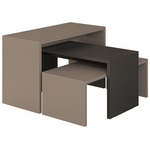 Τραπέζια Σαλονιού Kantar Pakoworld σετ 3τεμ σε Ανθρακί - Μόκα Απόχρωση 65x30x39εκ