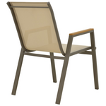 Τραπεζαρία Lafla-Azelie Pakoworld σετ 7τεμ Σαμπανιζέ Αλουμίνιο και Plywood σε Φυσική Απόχρωση 160-240x100x75εκ