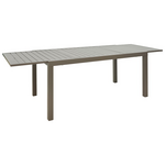 Τραπεζαρία Lafla-Azelie Pakoworld σετ 7τεμ Σαμπανιζέ Αλουμίνιο και Plywood σε Φυσική Απόχρωση 160-240x100x75εκ