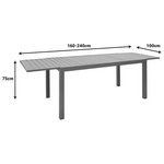 Τραπεζαρία Lafla-Azelie Pakoworld σετ 9τεμ Σαμπανιζέ Αλουμίνιο και Plywood σε Φυσική Απόχρωση 160-240x100x75εκ