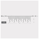 Βροχη, 100 led 3mm, 31v Μετασχηματιστη, 4 Επεκτασεις ωσ 3 Σετ,  Διαφανο pvc Καλωδιο, Θερμο Λευκο Led, (180x60cm 3/7/4/6), Προεκταση Παροχης 3m, Ιρ44