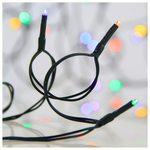 Σειρα, 100 led 3mm, 31v Μετασχηματιστη, 4 Επεκτασεις Μεχρι 3 Σετ, Πρασινο pvc Καλωδιο, Πολυχρωμο Led, ανα 10cm, Προεκταση Παροχης 3m, Ip44