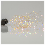Σειρα, 100 Μινι Led, 4.5v, 11 Προγραμματα, με Μετασχηματιστη, Ασημι Χαλκος, Opal και Θερμο Λευκο Led, Προεκταση Παροχης 5m, ana 10cm, Ιρ44