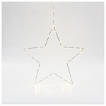 Ασημι Αστερι Φωτιζομεν0 40cm, 40 Mini led στο Αστερι και 15 Mini led στο Καλωδιο, Σταθερος Μετασχηματιστης, Ασημι Χαλκινο Καλωδιο, Θερμο Λευκο Led, Προεκταση Παροχης 3m, Ip44