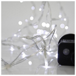 Σειρα, 100 led 3mm, 31v, 8 Προγραμματα, με Μετασχηματιστη, Προεκταση Παροχης 300cm, Διαφανο Καλωδιο, Λευκο Led, ανα 5cm, Ιρ44