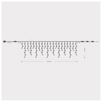 Βροχη, 144 led 5mm, 230v, Επεκταση εωσ 8, Προεκταση Παροχης 150cm, Πρασινο Καλωδιο, Καουτσουκ, Λευκο Led, 300cmx60cm, Ιρ65