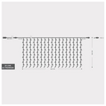 Κουρτινα, 240 led 3mm, 31v, Επεκταση ωσ 3, με Μετασχηματιστη, Προεκταση Παροχης 300cm, Διαφανο Καλωδιο, Λευκο Led, 200x100cm,ιρ44