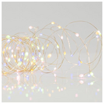 Σειρα 50 Mini Led, Μπαταριας, 3xaa, με Προγραμμα, Προεκταση Παροχης 10cm, Ασημι Χαλκος, Χρωματιστο Opal-Θερμο Λευκο Led, ανα 10cm, Ip44