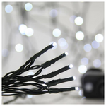 Σειρα, 700 led 3mm, 31v, 8 Προγραμματα, Μετασχηματιστη με Μνημη, Προεκταση Παροχης 300cm, Πρασινο Καλωδιο, Λευκο Led,ανα 5cm,ιρ44