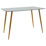 Τραπεζαρία Chloe-Parker Pakoworld σετ 5τεμ Γυάλινο σε Ανθρακί-Φυσική Απόχρωση 120x70x75εκ