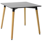 Τραπεζαρία Natali-Caron Pakoworld σετ 3τεμ mdf σε Μαύρη-Φυσική Απόχρωση 80x80x76εκ