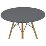 Τραπεζαρία Julita-Caron Pakoworld σετ 5τεμ mdf σε Μαύρη-Φυσική Απόχρωση Φ80x76εκ