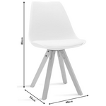 Τραπεζαρία Julita-Caron Pakoworld σετ 5τεμ mdf σε Μαύρη-Φυσική Απόχρωση Φ80x76εκ