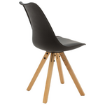 Τραπεζαρία Natali-Caron Pakoworld σετ 5τεμ mdf σε Μαύρη-Φυσική Απόχρωση 120x80x76εκ