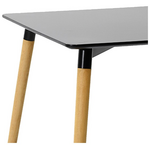 Τραπεζαρία Natali-Aurora i Pakoworld σετ 3τεμ σε Μαύρη-Φυσική Απόχρωση 80x80x76εκ