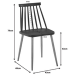 Τραπεζαρία Natali-Aurora i Pakoworld σετ 3τεμ σε Μαύρη-Φυσική Απόχρωση 80x80x76εκ