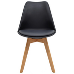 Τραπεζαρία Chloe -Gaston Pakoworld σετ 5τεμ Γυάλινο 8χιλ Ανθρακί - Πόδι Φυσικό 120x70x75εκ