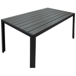 Τραπεζαρία Κήπου Nares-Moly σετ 7τεμ Pakoworld Αλουμίνιο Μαύρο-Textilene Γκρι