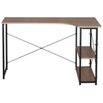 Γωνιακό Γραφέιο Merlin Pakoworld Δεξιά Γωνία σε oak Απόχρωση με Μαύρο Μέταλλο 120x73x75εκ