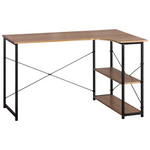 Γωνιακό Γραφέιο Merlin Pakoworld Δεξιά Γωνία σε oak Απόχρωση με Μαύρο Μέταλλο 120x73x75εκ