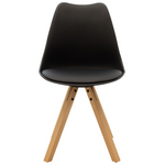 Τραπεζαρία Quana-Caron σετ 5τεμ Pakoworld Γυάλινο και pp σε Μαύρη-Φυσική Απόχρωση 120x70x75εκ